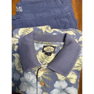 Tommy Bahama Polo 100% cotton Huk Performance Pants‎ 36x32 Blue Tropical Fishing